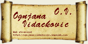 Ognjana Vidačković vizit kartica